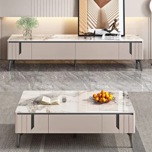 New Modern Design Living Room Wooden Nordic Coffee Table and Tv Stand Set