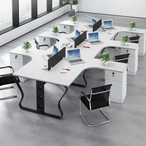 New Modern Durable L shape Office Workstation Desk with Modular Cubicle Design Wood Material for Commercial Use