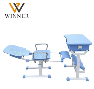 New Modern Plastic Adjustable Height School Furniture Set for Desks and Matching Chairs for Students During Lunch Breaks