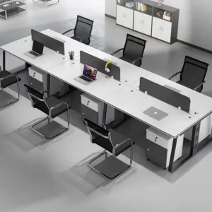 New Modern Simple Adjustable Durable Solid Wood Office Desk for Staff Includes Cubicles and Open Workstation with Chair Set