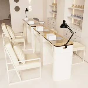 New Nail Table and Chair Set Simple Double Marble Manicure Single Customized Colors for Nail Shop
