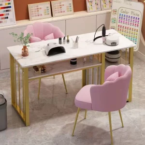 New Nails Bar Station Salon Furniture Luxury Modern Metal and Iron Nail Tables Manicure Desk for Bedroom or Living Room Use