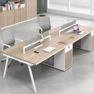 New Natural Wood Color Minimalist Modern Employee Partition Workstation Office Desk