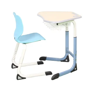 New Popular Modern Wood Fixed Single High Student Desk and Chair for School Classroom Furniture