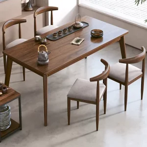 New Solid Wood Coffee Table with Four Chairs Home Living Room Tea Table Chair Combination