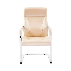 New Style Modern Ergonomic Pink Leather Office Chair Visitor Chair Meeting Chair Without Wheels for Hotel Use