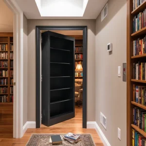 Newest Designs Solid Wood Interior Built-in Pool Cue Cabinet Bookshelf Secret Hidden Door Bedroom Villa Living Room Wine Cellar