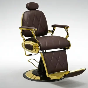 Newest Gold Barber Chair Backrest Reclining Barber Chair Design for Men