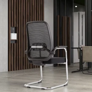 Newest Office Chair Side No Without Wheel Mesh Fabric Sled Stationary for Meeting Reception Visitor Guest Events Waiting