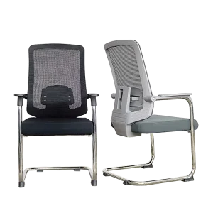 Newest Office Chair Side No Without Wheel Mesh Fabric Sled Stationary for Meeting Reception Visitor Guest Events Waiting