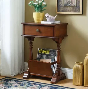 Newspaper Rack Side Table Floor standing Magazine Rack Sofa Side Table Corner Table Solid Wood Nightstand