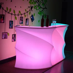 Night Club Christmas LED Outdoor Bar Counter Furniture Mobile Bar Stool and Chair Cocktail Table Hookah Set for Events