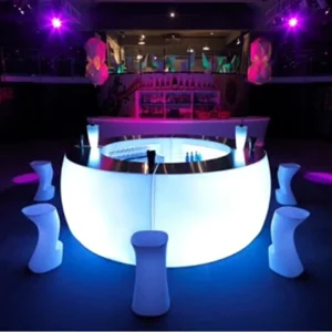Nightclub Led Illuminated Lounge Table Chair Set Remote Control Wireless Light up Modular Corner and Straight Led Bar Counter