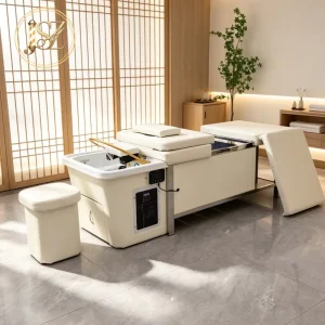 No Plumbing White Lay Down Water tank Headspace Head Therapy Head Spa Hair Salon Thai Massage Shampoo Bed
