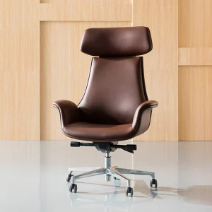 Nordic Aluminum Alloy Executive Office Chair Five Star Base Foldable Design Height Adjustable Swivel Seat Comfortable