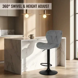 Nordic Bar Chairs Minimalist High Stool for Kitchen Island Modern Restaurant Dining Chairs with Backrest Footrest OEM