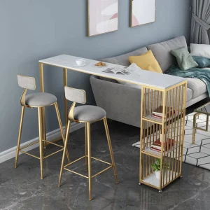 Nordic Bar Stools with Metal Frame Modern High Bar Stools for Kitchen Bar Table