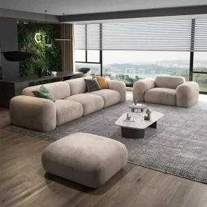 Nordic Beauty Fabric Office Hair Salon Frame Modern Waiting Modular Sectional Sofas Couch Set