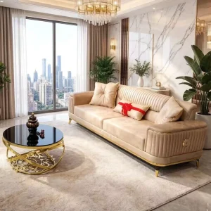 Nordic Business Office Hotel Guest Combination Sofa Set Light Luxury Simple Villa High end U Shape Flannel Fabric Sofa
