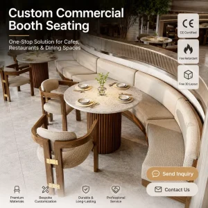 Nordic Cafe Furniture Solid Wood Durable Rattan Dining Table Set Fast Food Chair Western Banquette Restaurant Booth Seating Sofa