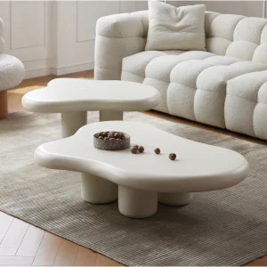 Nordic Cloud Cream Style Coffee Table Modern Convertible Minimalist Design for Small Living Room