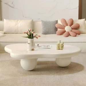Nordic Cloud Shaped Coffee Table with Round Legs for Living Room Decor