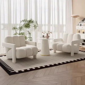 Nordic Comfortable Armchair Velvet Lazy Chair High Density Sponge Lounge Chairs Living Room Single Sofa Furniture Chair