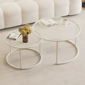 Nordic Cream style Long arc Glass Modern Minimalist Modular Nesting Coffee Tables Creative Living Room Furniture
