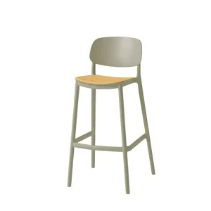 Nordic Design High Leg Modern Adjustable Strong Bar Stool with Plastic Backrest for Hotel Villa Outdoor & Living Room Use