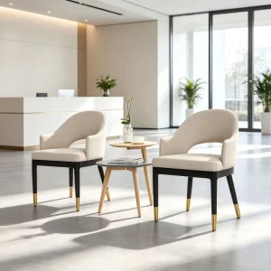 Nordic Designer Leisure Negotiation Chair Modern Business Reception Armchair for Hotel Lobby Office Front Desk Exhibition Hall