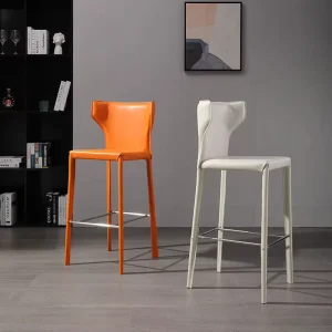 Nordic European Leather Customizable Bar Stool for Hotel Cafe Home Bar Counter & bar Chair
