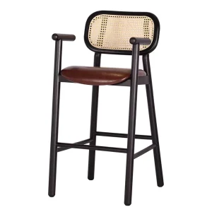 Nordic Furniture Bar Stools Rattan Bar Chair Kitchen Counter Stools High Chair Wicker Rattan Hotel Cafe Shop