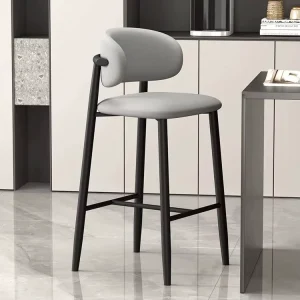Nordic Industrial Bar Stool Fabric Minimalist Modern Counter Metal Frame High Bar Chair for Dining Outdoor Mall Use