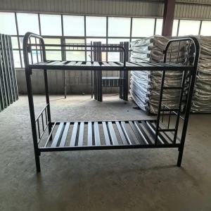 Nordic Iron Twin Bunk Bed Frame Metal Slatted Base Space Saving Detachable Double Deck Bed for Hostel Apartment Muti chid Home