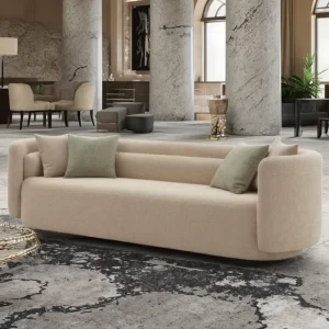 Nordic Italian Modern Luxury Fabric 3 Seat I Shape Living Room Furniture Sofa Set Villa Apartment Hotel Floor Lounge Couch Suite