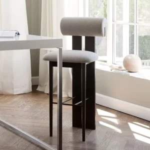 Nordic Light Luxury Club Breakfast High Bar Chairs Contemporary Outdoor Restaurant Furniture White Rattan Cafe Bar Stools BC-003