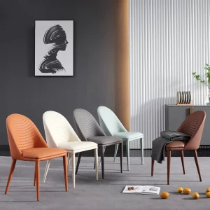 Nordic Light Luxury Iron Dining Chair Modern Restaurant Furniture Customizable Backrest Design