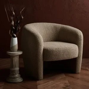 Nordic Light Luxury Lamb Fleece Single Sofa Chair Fabric Lounge Seat for Clothing Store Nail Salon Reception Furniture