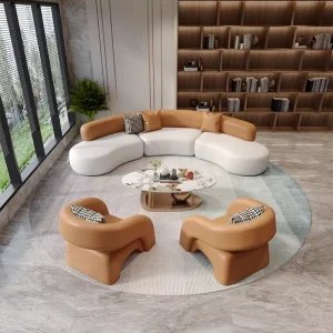 Nordic Light Luxury Leather Three Seat Leisure Sofa for Office Reception Apartment School and Commercial Use