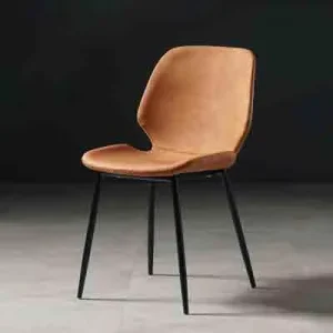 Nordic Light Luxury Modern Simple Restaurant Use Commercial Dining Chairs with Metal Legs and PU Leather Backrests