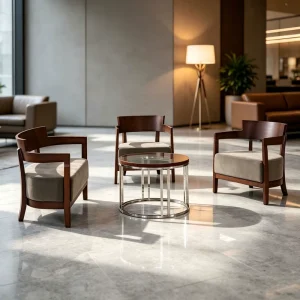 Nordic Light Luxury Solid Wood Armrest Office Chair Minimalist Single Chair for Home Business Negotiation