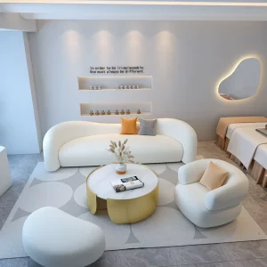 Nordic Living Room Sofa Modern Cashmere Irregular Shaped Home Sofa for Hotels Lobby Reception and Leisure Areas