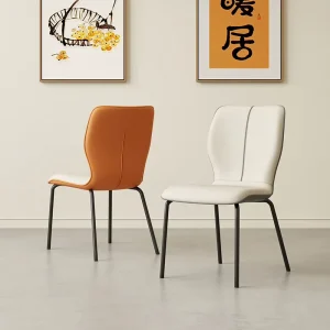 Nordic Luxury Black Gold Leather Dining Room Set Modern Home and Restaurant Hotel Chairs