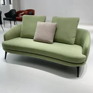 Nordic Luxury European Home Living Room Sectional Sofas Set Curved Velvet Fabric Furniture