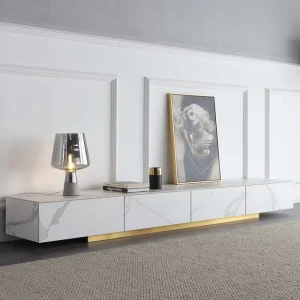 Nordic Luxury Furniture Tv Cabinet and Coffee Table Set Design with Large Storage TV Stand