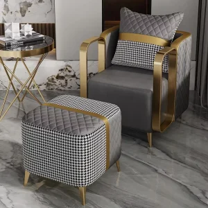 Nordic Luxury One Person Sofa Set Modern Designer Style for Bedroom Office Fabric Hotels Reception Area Living Room Durable
