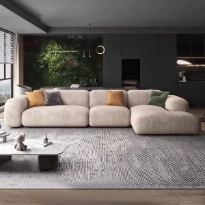 Nordic Luxury Premium L Shape Living Room Sofa Furniture Floor Velvet 3 Seater Modular Sectional Sofa Couch Set for Hotel Villa