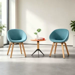 Nordic Minimalist Commercial Negotiation Leisure Chair with Armrest & Back Business Reception Armchair for Office Hotel Cafe