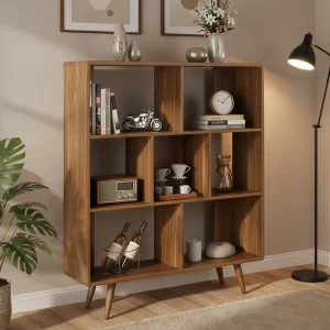 Nordic Minimalist Density Board Bookshelf Light Luxury Storage Cabinet Made in China Mail Packed for Home Office Bedroom