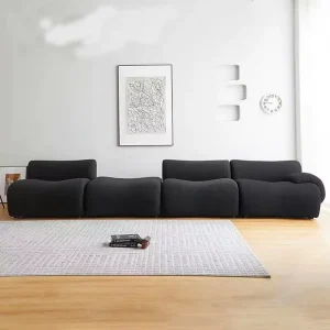 Nordic Minimalist Modular Fabric Sectional Sofa Set Vacuum Compressed Design Wood Stainless Steel Frame for Small Living Rooms